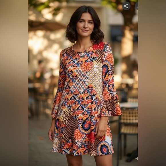 Amiana Dresses & Skirts - Amana dress Multicolor Long Sleeve Dress A 0211